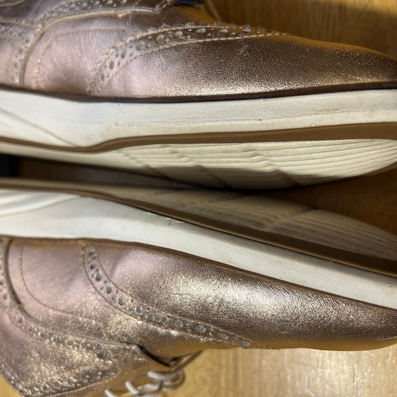 Womens Cole Haan Grand Evolution Rose Gold Laced Brogue Leather Shoes 8.5 * - Picture 12 of 13